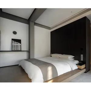 Ensemble de meubles de chambre d'hôtel modernes et contemporains en bois, écologiques, de luxe, tailles personnalisées, prêts pour appartements et espaces commerciaux - Product Image 1