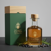 Bouteille de luxe 520 ml en verre super flint transparent avec base lourde pour spiritueux, whisky, brandy, rhum – Carafe personnalisée, vente en gros
