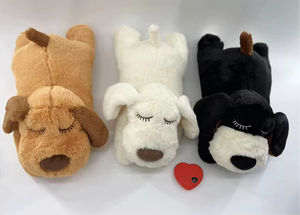 Detak jantung mainan boneka anjing bordir kain Super lembut isi katun PP untuk bantuan kecemasan hewan peliharaan pelatihan perilaku menenangkan - Product Image 5