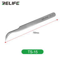Relife TS-11 industrielle TS-15 précision pince à épiler droite incurvée en acier inoxydable antistatique électronique CPU IC réparation de téléphone