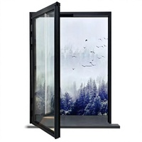 Porte coulissante moderne sur mesure en verre trempé double vitrage pour salle de bain et chambre à coucher, fabriquée à Foshan