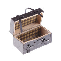 EN STOCK 1:12 maison de poupée accessoires petite valise en bois classique mini bagages Miniature jouet modèle