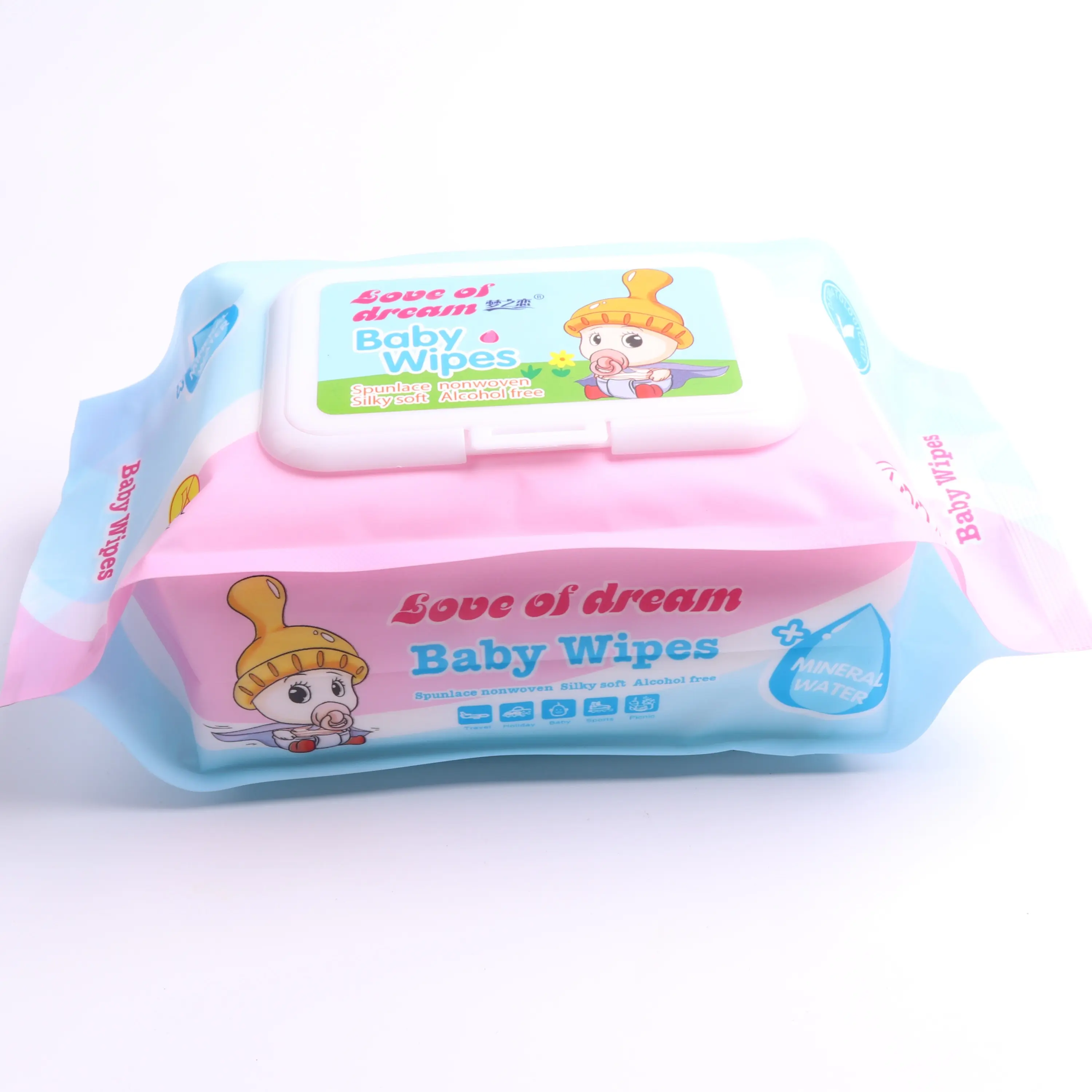 Großhandel Bio OEM Private Label alkoholfreie benutzer definierte Baby Baumwolle Wet Tissue Wipes