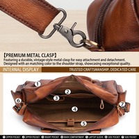 Sac à main pour ordinateur portable personnalisé de 16 pouces en cuir véritable vintage, sac messager pour hommes, Maletin De Cuero Para Hombre