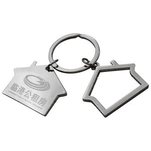 Publicité promotionnelle cadeaux souvenirs maison porte-clés porte-anneau porte-clés en métal maison personnalisé <span class=keywords><strong>immobilier</strong></span> porte-clés - Product Image 4