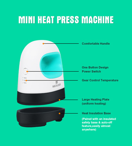 Presse à chaud portable <span class=keywords><strong>Easypress</strong></span> <span class=keywords><strong>Mini</strong></span> 2 x 3 pouces pour la sublimation sur t-shirts - Product Image 4