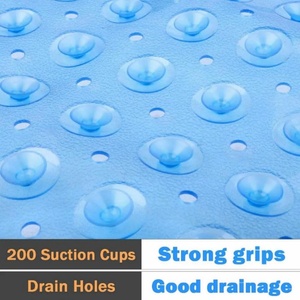 Alfombrilla Antibacteriana para Ducha y Bañera con Orificios de Drenaje y Ventosas Fuertes, Lavable a Máquina - Product Image 5