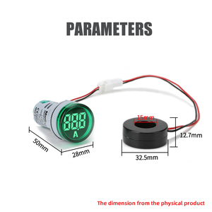 Vôn Kế Kỹ Thuật Số Thu Nhỏ, Đèn Điện Áp Hiển Thị <span class=keywords><strong>LED</strong></span> Sáng, Có Thể Chọn Bảng Chỉ Thị Tròn Năm Màu 22mm12-500v AC - Product Image 5