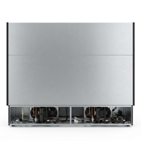 Réfrigérateur ouvert multi-étagères noir moderne avec éclairage LED, refroidisseur d'air commercial, contrôle numérique de la température, dégivrage automatique, pour supermarché