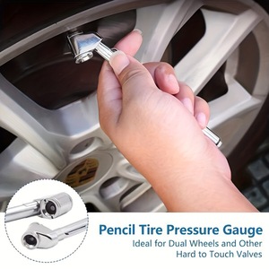 Manómetro <span class=keywords><strong>Digital</strong></span> Portátil de Alta Resistencia para Neumáticos, de Acero Inoxidable Plateado, Herramienta de Medición de Presión de Aire para Automóviles, Camiones, Motocicletas y SUV - Product Image 4