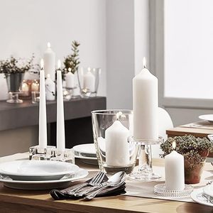 <b>Taper</b> <b>Candles</b> White 12 Pack Dripless Long Burning For Table Decor - Product Image 6