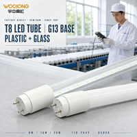 Tube LED T8 WOOJONG, base G13, en plastique et verre, éclairage LED pour supermarché, usine, bureau