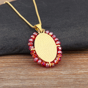 Qiku Cổ Điển Cứu Trợ Cô Gái Chân Dung Mặt Dây Chuyền 5 Màu Sắc Hạt Vòng Cổ Phụ Nữ Xương Đòn Chuỗi Đồ Trang Sức Hàng Ngày Mặc Phụ Kiện Món Quà Quyến Rũ - Product Image 3