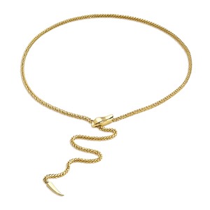 Nuove tendenze 14k <span class=keywords><strong>oro</strong></span> vermeil catena di serpente lariat collana argento gioielli di moda collane - Product Image 3