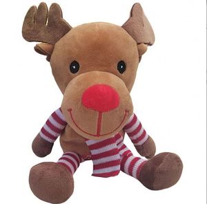 Jouets en peluche Père Noël, vêtements de Noël, chapeau, écharpe, jouets en peluche renne, bonhomme de neige souriant, coussin décoratif pour bébé garçon, décoration de la maison - Product Image 4