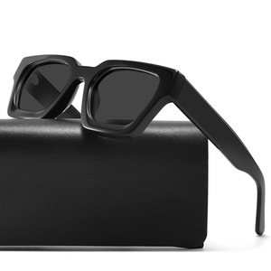 Lunettes de soleil unisexes transfrontalières en acétate, monture carrée noire, verres polarisés TAC UV400 pour la protection solaire, la mode, les voyages et la conduite - Product Image 1