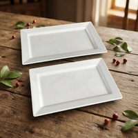 Vaisselle en mélamine de haute qualité, assiette rectangulaire blanche en mélamine pour restaurant, hôtel