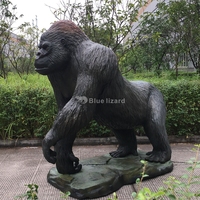Zigong lézard bleu grand Zoo Animal réaliste pleine grandeur Silicone sculpté fourrure Animatronic Animal gorille modèle