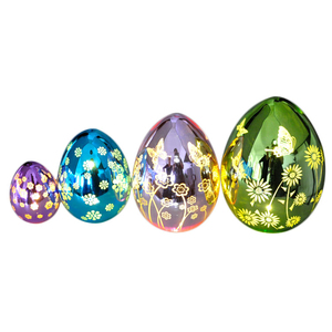 13 ans usine directe vente de haute qualité en verre De Pâques gravure laser <span class=keywords><strong>edd</strong></span> décoration avec LED lumière à l'intérieur - Product Image 1