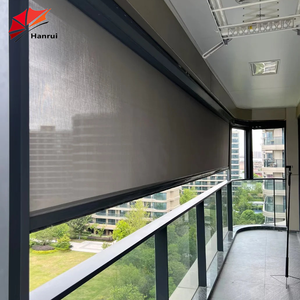 Alfresco motorizado eléctrico al aire libre veneciano de aluminio Zip pista retráctil gran parasol tela persianas <span class=keywords><strong>puerta</strong></span> - Product Image 5