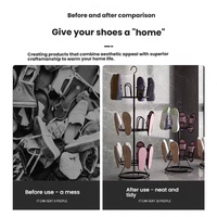 Rak Pengering Sepatu Logam Tiga Lapis Bongkar Pasang & Dapat Diputar, untuk Balkon & Ruang Tamu, Tempat Pengering Sepatu & Sandal