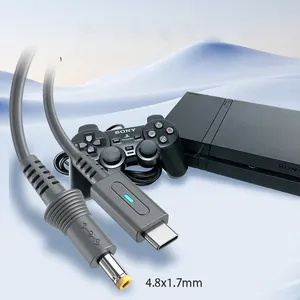 Câble de charge rapide USB-C PD 45W de <span class=keywords><strong>1</strong></span>,8 m pour Sony <span class=keywords><strong>PlayStation</strong></span> <span class=keywords><strong>1</strong></span> PS2, adaptateur d'alimentation 7W, câble de conversion USB-C vers PS One PS1 - Product Image 3