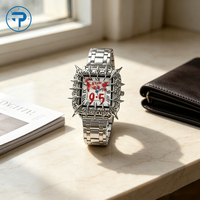 Montre à quartz en alliage de style gothique Y2K rétro avec design griffe d'albâtre pour hommes et femmes, tendance européenne et américaine