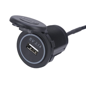 ABILKEEN <span class=keywords><strong>pas</strong></span> <span class=keywords><strong>cher</strong></span> prix DS003B prise de charge USB à port unique 2.1A chargeur de voiture USB avec anneau LED - Product Image 1