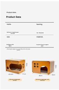 Cama Rascador para Gatos de Madera con Cartón Corrugado, 2 Estilos Disponibles, Fácil de Montar, para Gatos de Menos de 9 kg - Product Image 6