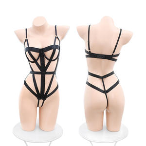 Lencería BDSM para Mujer, Lencería Sexy de Satén, Bodysuits Japoneses, Encaje Fino con Cintas, Ecológico, 1 Pieza, Talla Estándar - Product Image 6