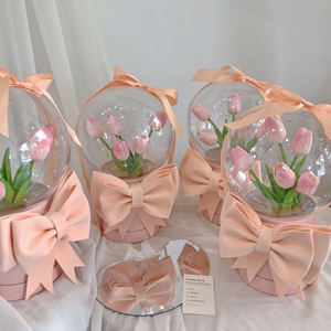 Caja transparente de embalaje de flores DIY acrílico Bobo Ball tulipán abrazo cubo dulce planeta ramo caja de plástico para bricolaje - Product Image 4