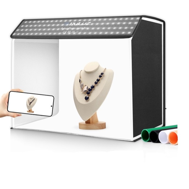 PU5064 Mini Studio Kit Foldable Photo Light Box with 6 Photography Accessories & Backdrops