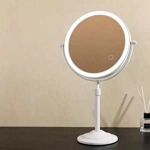 Rechargeable LED Lighted <b>Makeup</b> Mirror with Magnification Ins Style Desktop <b>Vanity</b> Mirror for Student Dormitory Cosmetic <b>Makeup</b> - Product Image 2
