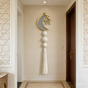 <span class=keywords><strong>Tapiz</strong></span> de Macramé Grande y Único con Estrellas y Luna, con Borlas y Espejos, Decoración de <span class=keywords><strong>Pared</strong></span> <span class=keywords><strong>para</strong></span> el Hogar, Arte Decorativo <span class=keywords><strong>para</strong></span> el Comedor - Product Image 2