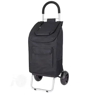 Supermarkt Tragbare Reise Lebensmittel Einkaufstasche Aluminium legierung Rolling Rolling Faltbare Trolley Einkaufs wagen Tasche Mit Rädern