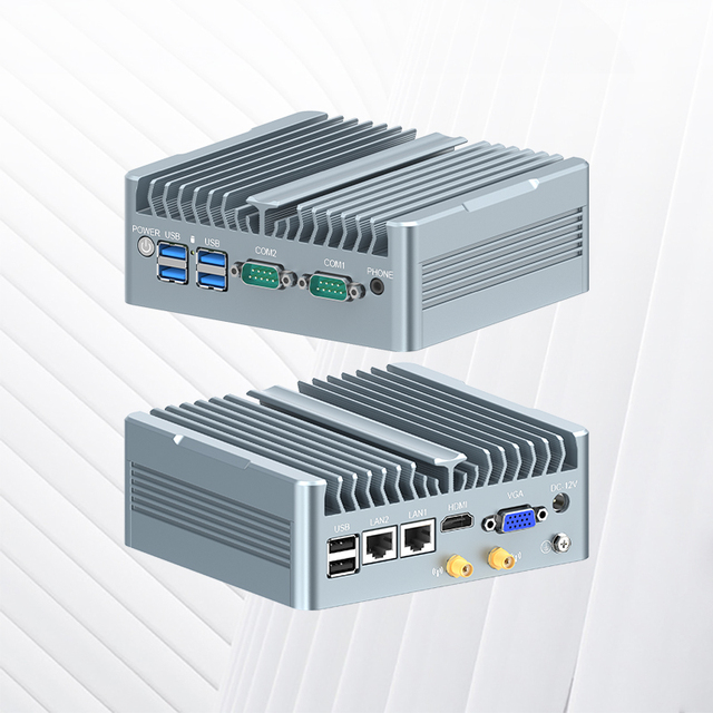 Industrial Box Pc Mini Win 11 Linux for Professional  Dual Network Port Built-in WIFI Compatible Industrial Mini Pc