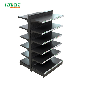 Metal Supermarket <b>Shelf</b> Perforated Retail Display <b>Rack</b> Gondola Shelving with Basket Holders for Store Merchandising - Product Image 2