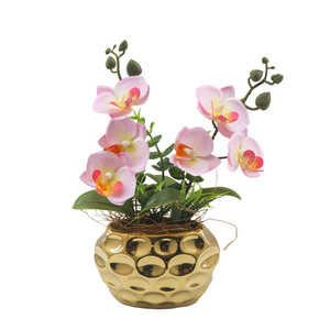 Tizen Artificielle Orchidée En Pot Fleur Artificielle Vraie Touche Orchidée Fleurs Velours pour La Décoration De La Chambre - Product Image 3