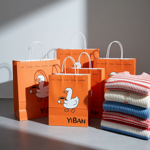 Túi tote giấy bóng cao cấp với sợi dính xử lý kỳ nghỉ lớn và túi giấy lớn màu trắng cho các cửa hàng quần áo - Product Image 1