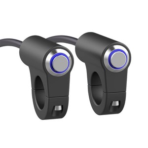 Interrupteur étanche pour moto et scooter Skyearth, 22 mm, acier inoxydable, lumière rouge et bleue, universel pour le contrôle des phares et des feux antibrouillard - Product Image 5