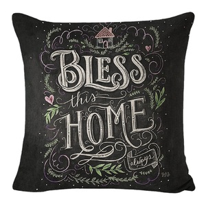 Cross Border Black Letter Car <b>Cushion</b> Square Polyester Cotton Washable Home Decor Lumbar Pillow - Product Image 5
