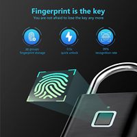 Cadenas intelligent biométrique sans clé, étanche, avec lecteur d'empreintes digitales, pour maison, mini-serrure de porte, sécurité pour valise
