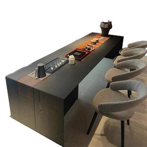 Modern Chinese Style Solid Wood Tea <b>Table</b> Rectangle Conference <b>Table</b> With Induction Cooker Support Durable Mortise And Tenon - Product Image 5