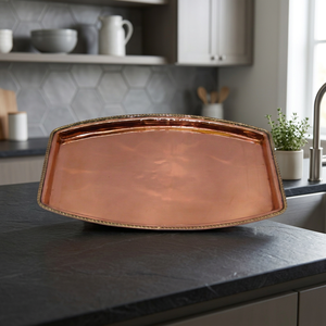 Plateau en cuivre massif avec embellissements en laiton - Product Image 4
