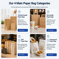 Bolsas de Papel Sostenibles para Llevar Comida con Asas Resistentes Personalizadas, Bolsas de Papel Kraft para Envasado de Alimentos
