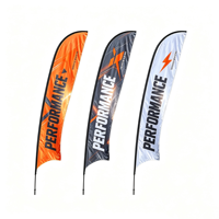 Drapeau en tissu polyester personnalisé - Prix usine - Bannière publicitaire extérieure pour événements, lavage de voitures, utilisation promotionnelle