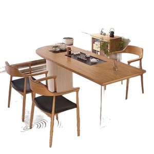 Juego de Mesa y Sillas de Madera Maciza de Estilo Moderno y Minimalista, Color Nogal, para Uso en el Hogar, Balcón, Apartamento Pequeño - Product Image 5