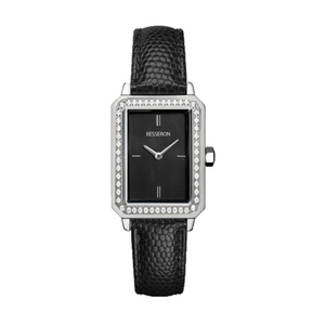 Montre-bracelet à quartz carrée en cuir avec bracelet diamanté pour femme, idéale comme cadeau – Grande Vente - Product Image 2