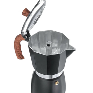 Cafetière <span class=keywords><strong>Moka</strong></span> en métal aluminium noir avec poignée Cafetière expresso - Product Image 6