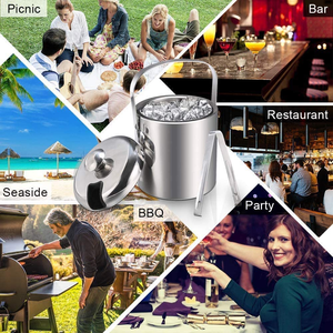 Hielera para Vino de Acero Inoxidable de Doble Pared con Pinzas - Product Image 6